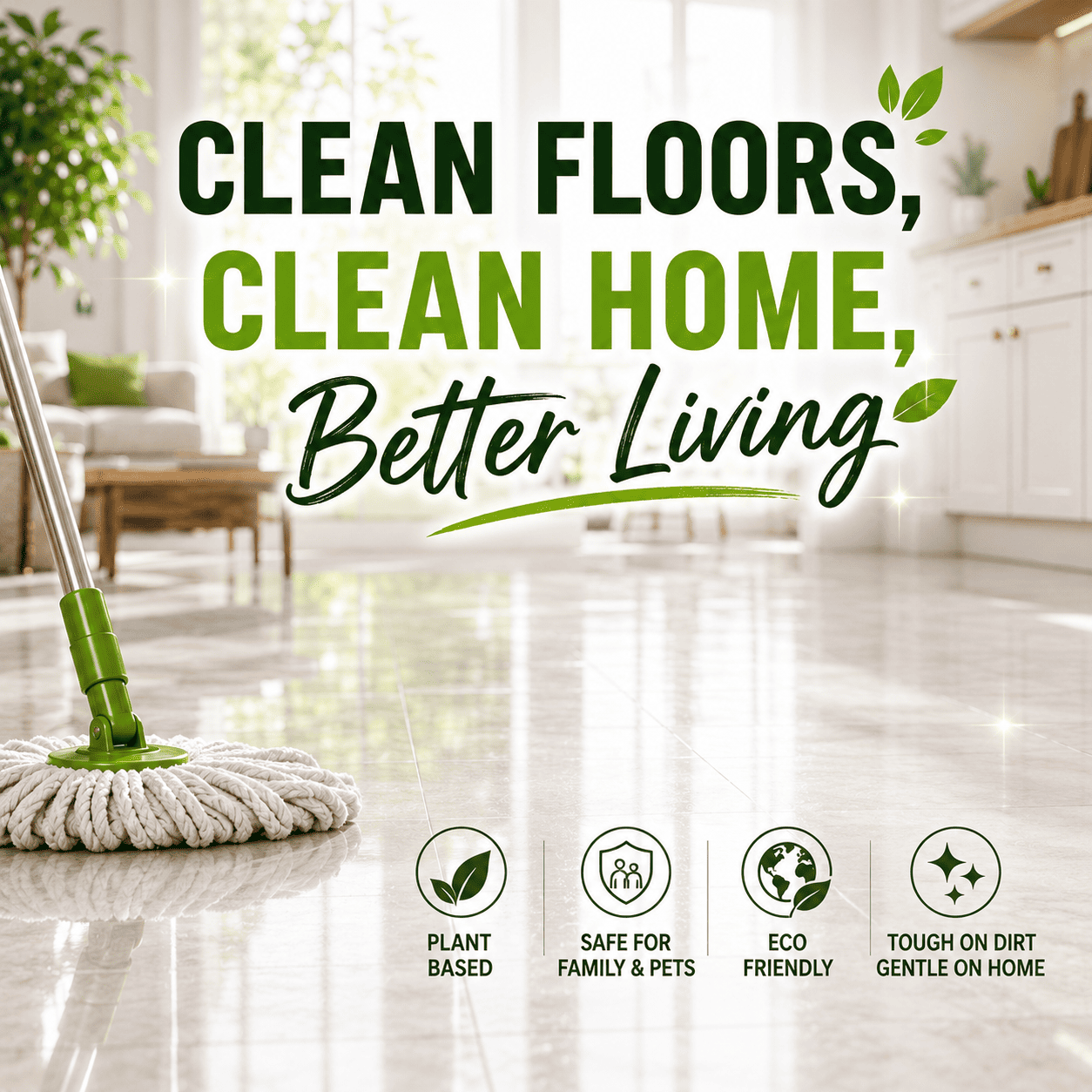 Glanoa Non Toxic Surface & Floor Cleaning Liquid | 500 ml | Eco Friendly & Natural Floor Cleaner | Kids Safe & Pet Friendly - Image 5