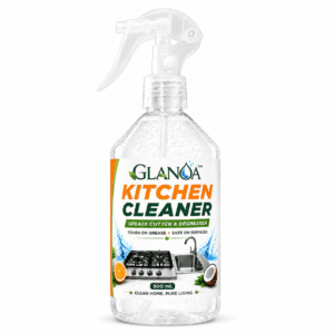 Glanoa Kitchen Cleaner Spray | Plant-Based Grease & Oil Remover | 500 ml | Kitchen Surface Cleaner for Countertops, Stovetops, Cabinets, Chimneys & Tiles | No SLS/SLES, No Ammonia, No Chlorine